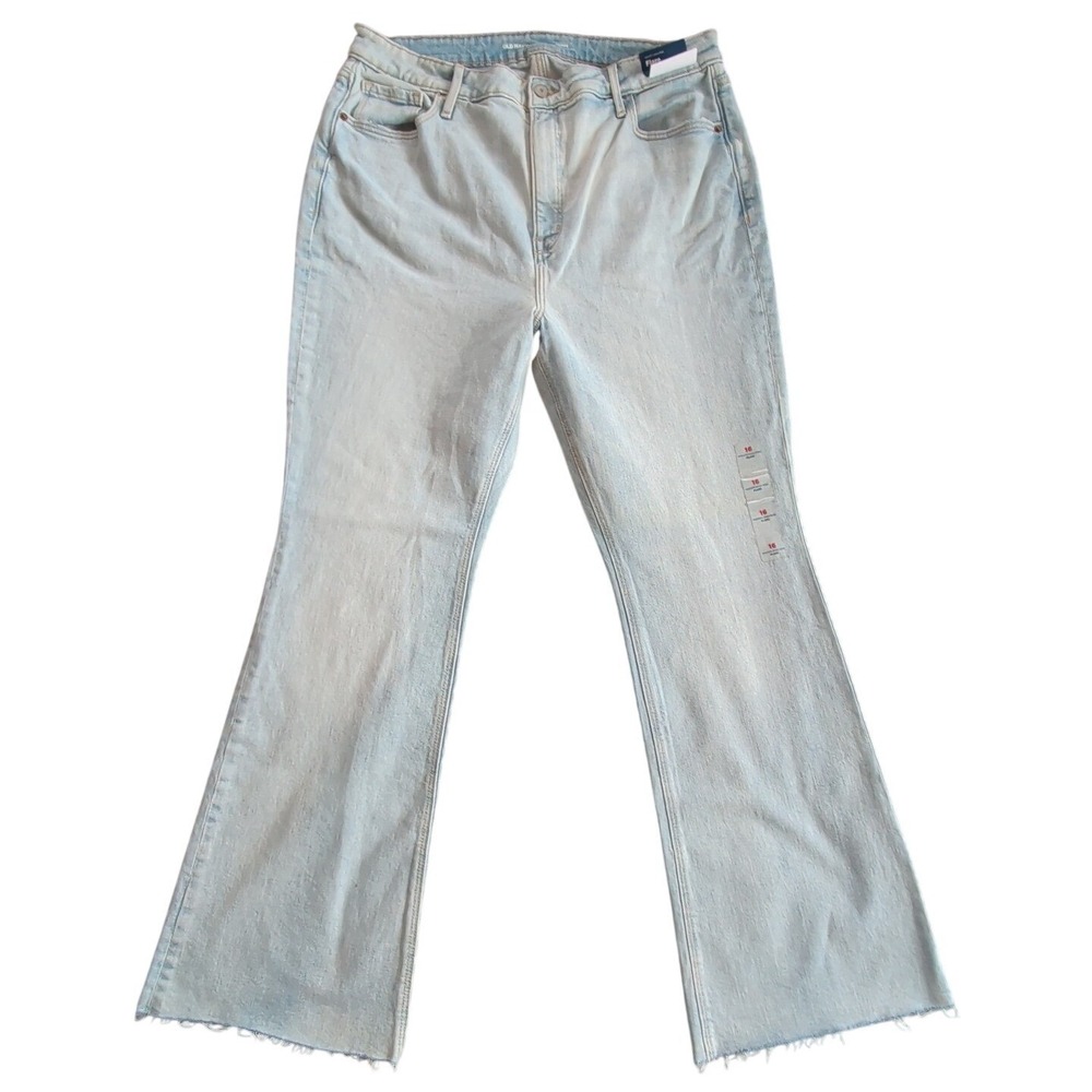 Old Navy Jeans Womens 16 Blue Higher High-Rise Flare Light Wash Pockets NWT